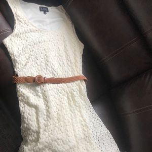 Hi lo lace dress with belt